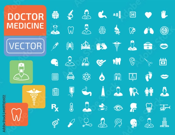 Fototapeta Doctor And Medical Vector Icon Set