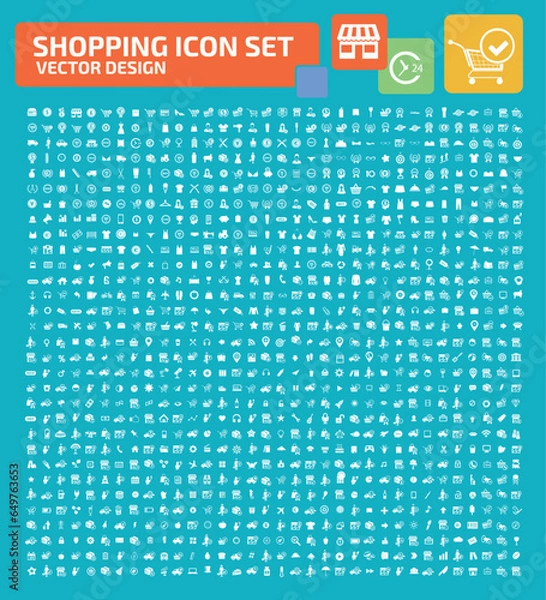 Obraz Shopping And Commerce Vector Icon Set