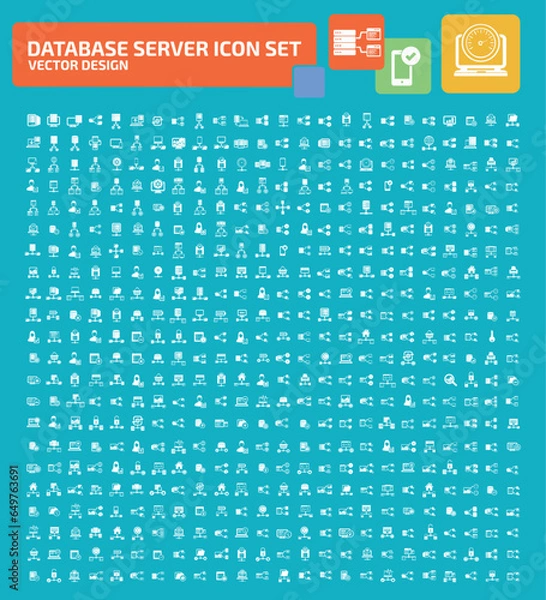 Obraz Database And Internet Vector Icon Set