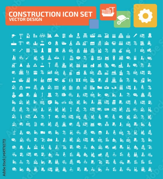 Obraz Construction And Factory Vector Icon Set