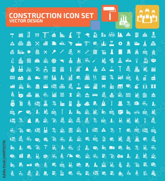 Obraz Construction And Factory Vector Icon Set