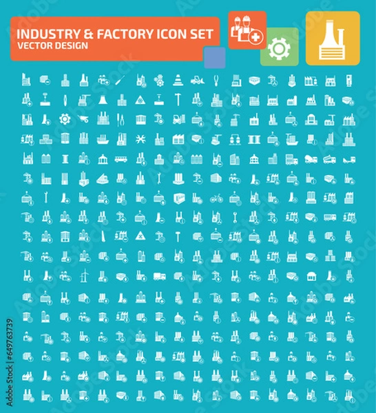 Obraz Industry And Factory Vector Icon Set