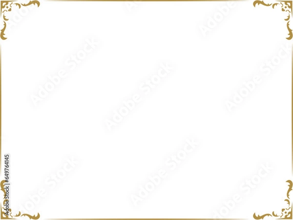 Fototapeta アンティーク/ビンテージ/クラシック/枠/フレーム/ゴールド/素材/イラスト
