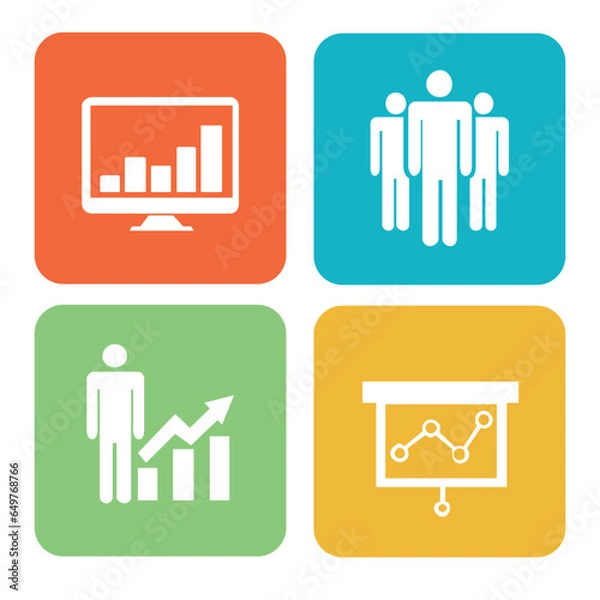 Fototapeta Business And Office Vector Icon Set