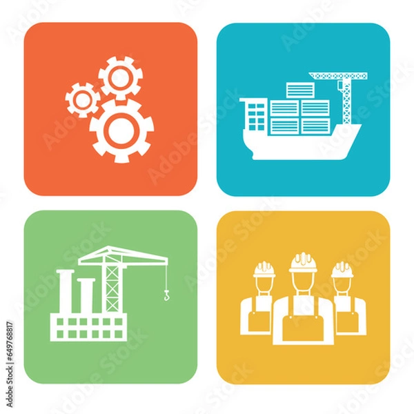 Fototapeta Construction And Industry Vector Icon Set