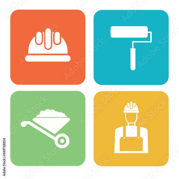 Fototapeta Construction And Industry Vector Icon Set