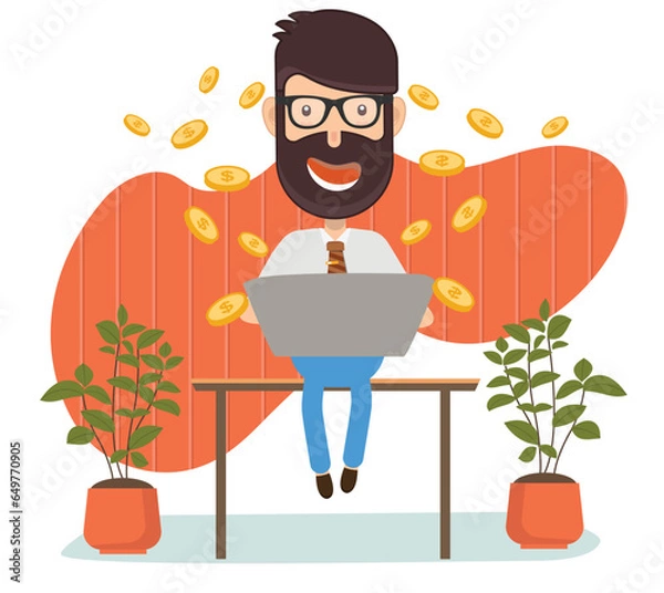 Fototapeta Businessman Character Concept Vector Design