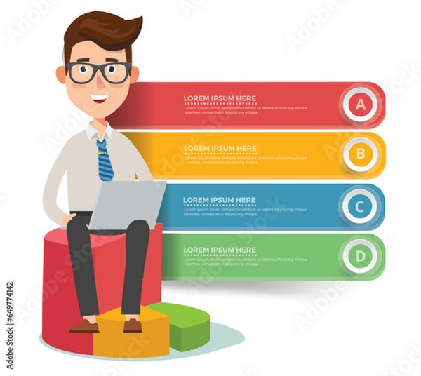 Fototapeta Businessman Infographic Concept vector Design