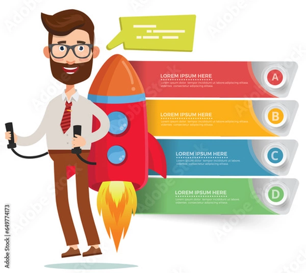 Fototapeta Businessman Infographic Concept vector Design