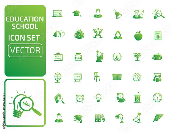 Obraz Education And School Vector Icon Set