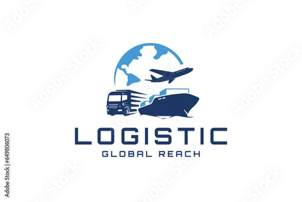 Obraz Express delivery and logistic company logo design concept