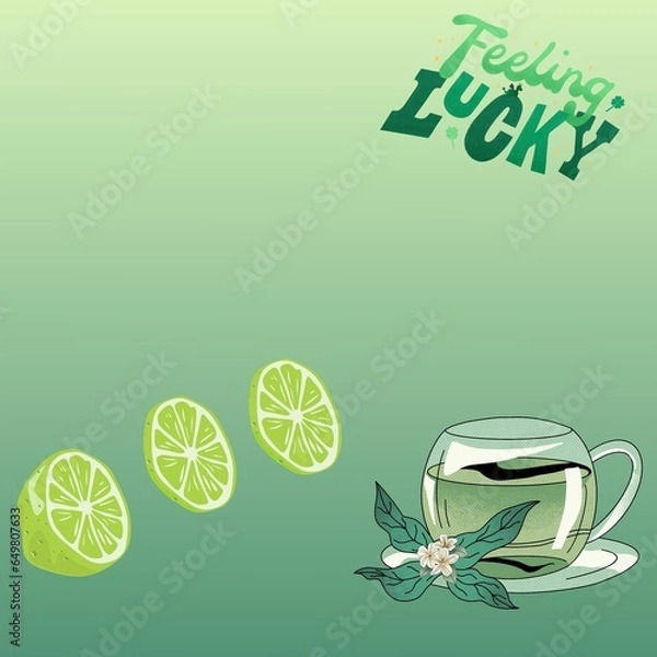 Fototapeta tea with lemon