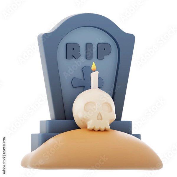 Obraz Hallowen grave 3d icon