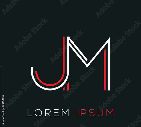 Obraz Creative 'JM' Logo Design Illustration Template.