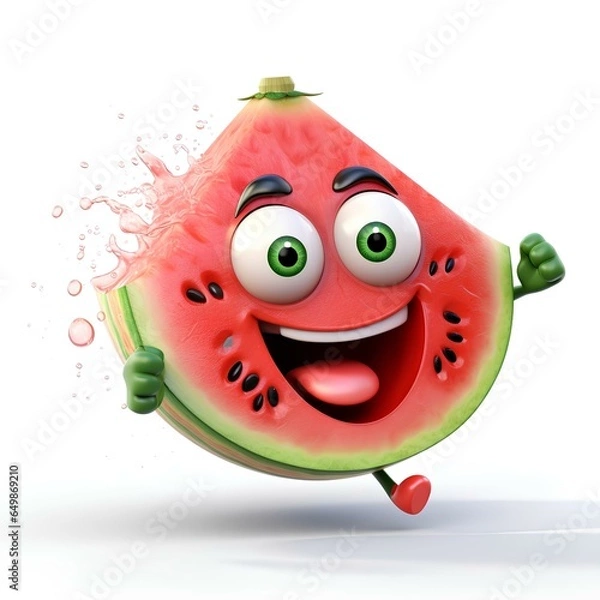 Obraz Watermelon fruit 3D cartoon character