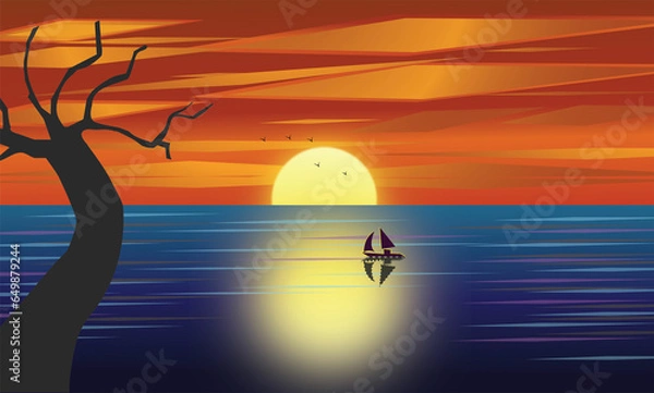 Obraz Sun Set Illustration