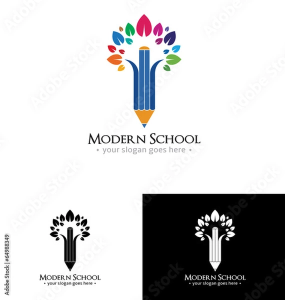 Fototapeta Modern school logo template