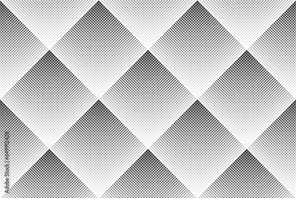 Fototapeta Seamless Geometric Checked Dots and Dashes Halftone Pattern. White Textured Background.