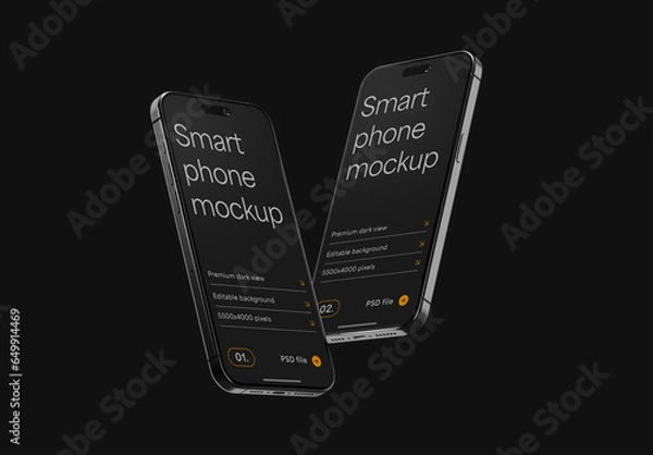 Obraz Dark Titanium Smartphone Mockup