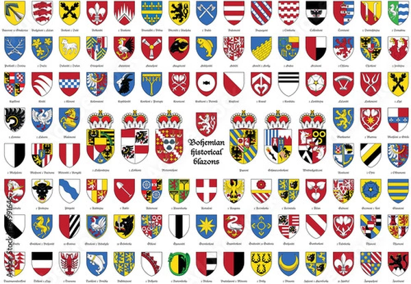 Fototapeta Czeskie herby historyczne