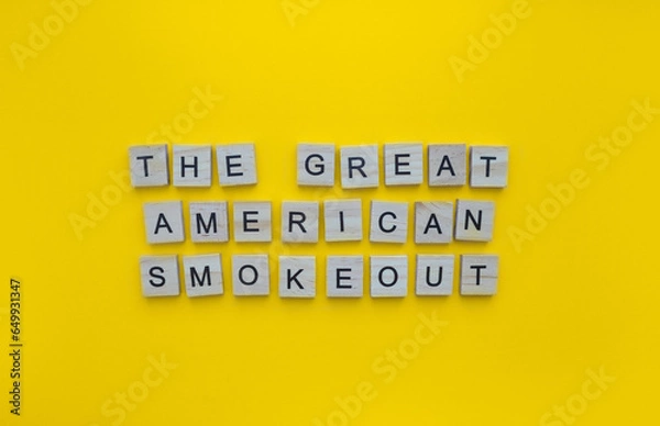 Fototapeta November 17, The Great American Smokeout, a minimalistic banner with the inscription in wooden letters