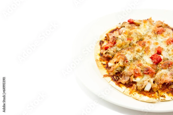 Obraz Pizza isolated on white background