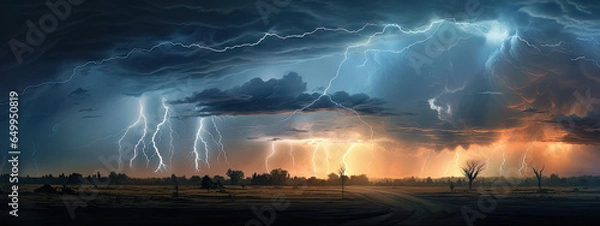 Fototapeta lightning in the dark