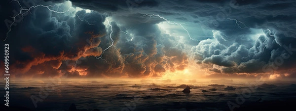 Fototapeta lightning in the dark