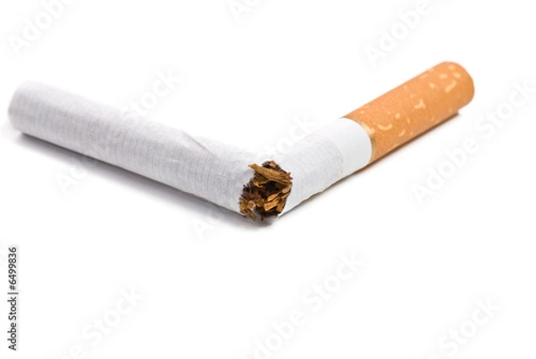 Obraz broken cigarette isolated on white