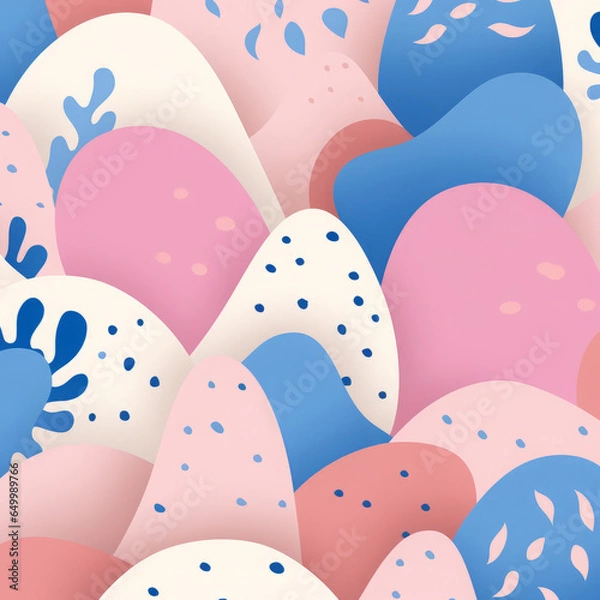 Fototapeta Seamless pattern with colorful Easter eggs. Vector illustration
