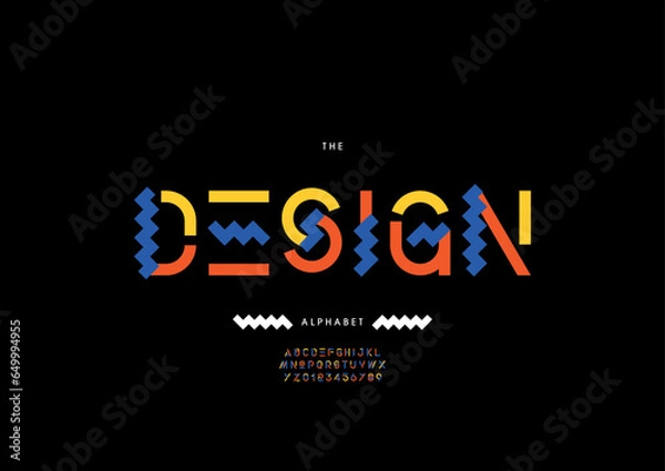 Obraz Vector of stylized modern font and alphabet
