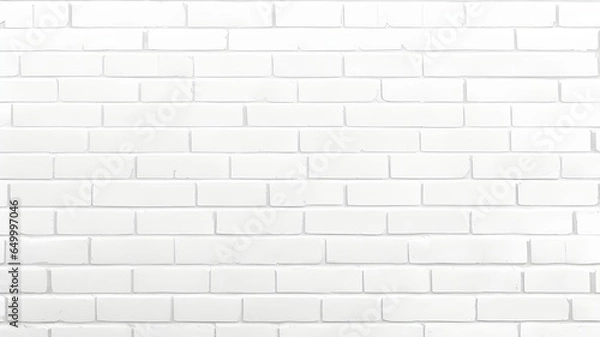 Obraz white brick wall texture background. Brickwork flooring interior rock old pattern design