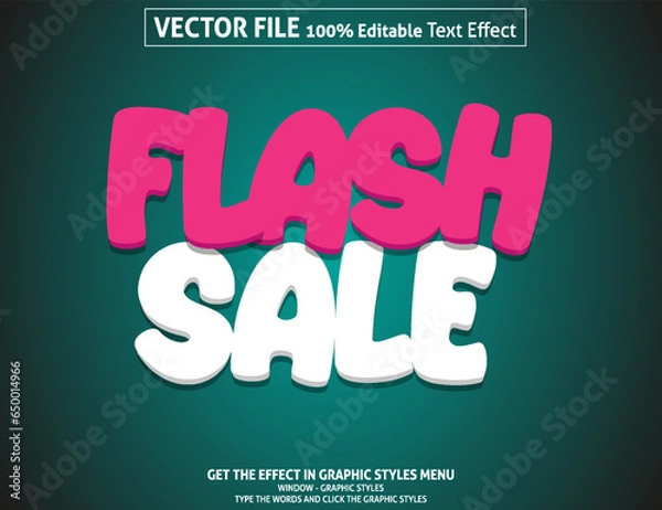 Obraz Editable text effect Flash Sale 3D template
