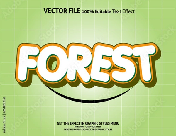 Obraz Editable text effect Forest 3D template