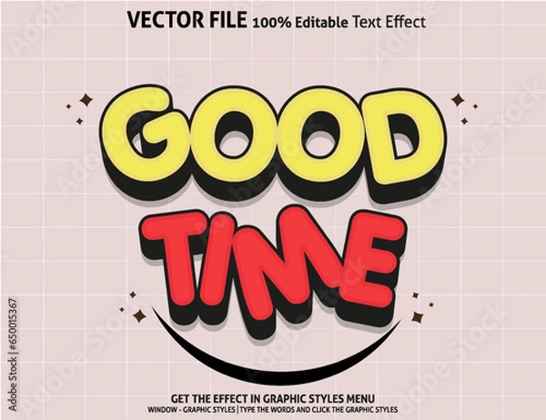 Obraz Editable text effect Good Time 3D template