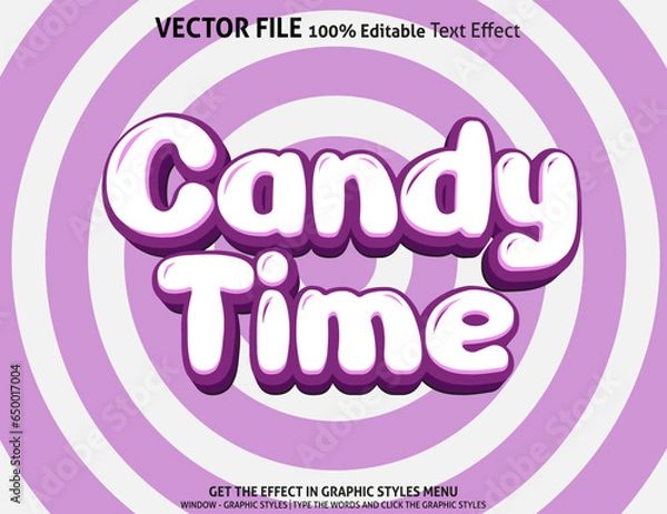 Obraz Editable text effect Candy Time 3D template