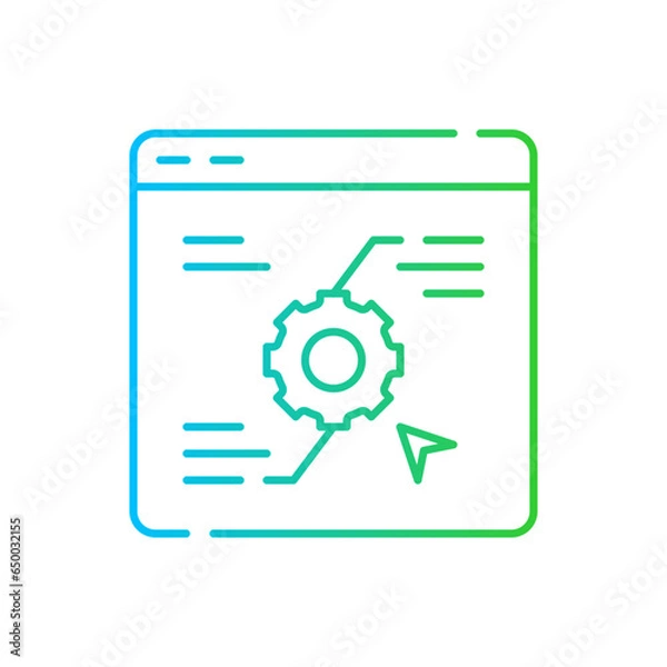 Fototapeta Communication project management icon with blue and green gradient outline. communication, business, connection, information, concept, network, chat. Vector illustration