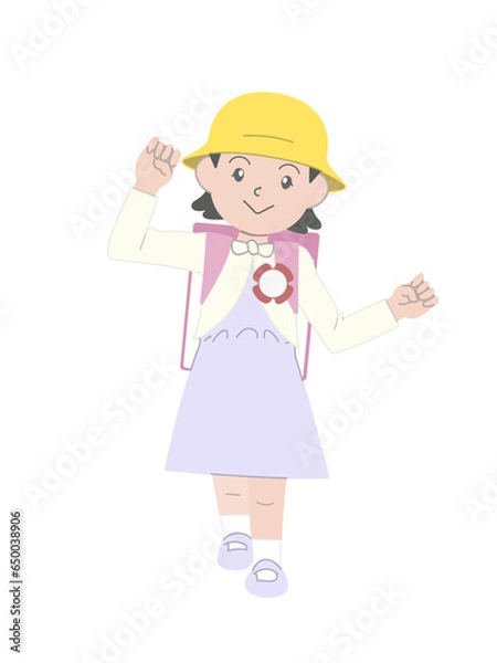 Fototapeta 学校　小学一年生　入学式　女の子