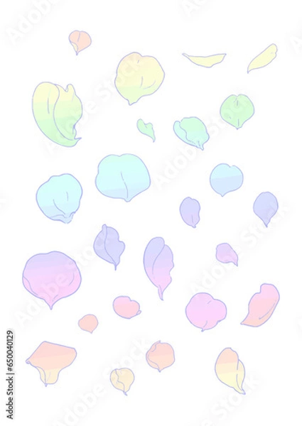 Obraz レインボーカラーのバラの花びら