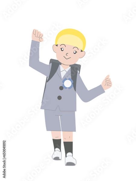 Fototapeta 学校　小学一年生　入学式　男の子