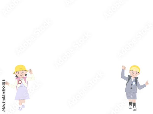 Fototapeta 学校　小学一年生　入学式　コピースペース