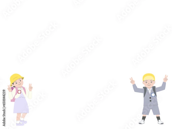 Obraz 学校　小学一年生　入学式　コピースペース