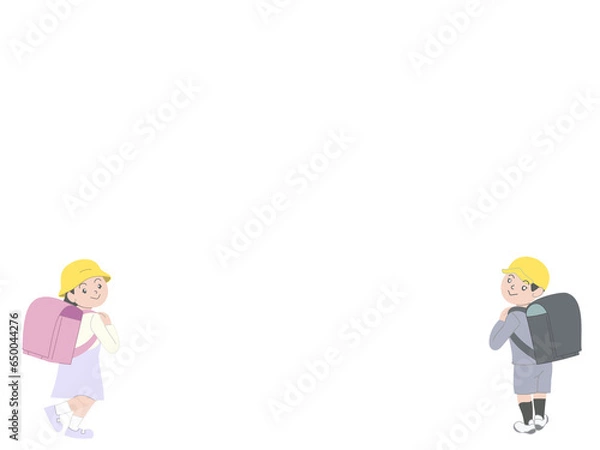 Fototapeta 学校　小学一年生　入学式　コピースペース