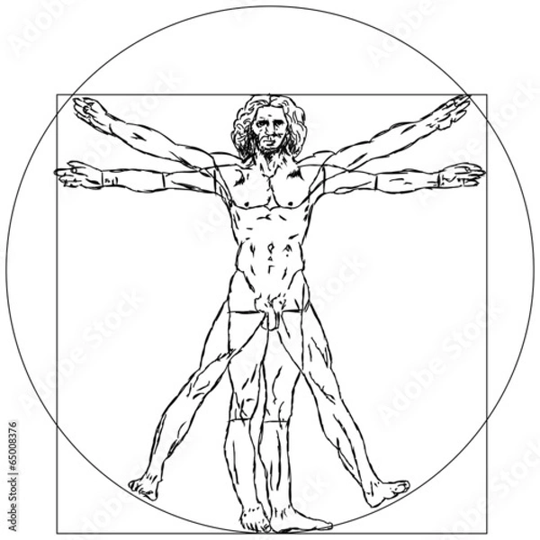 Obraz Vitruvianischer Mensch Leonardo Da Vinci Figur