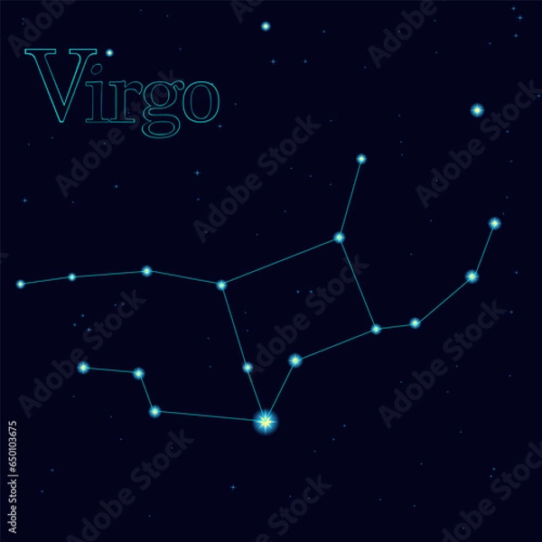 Obraz Vector starry sky with constellation Virgo  