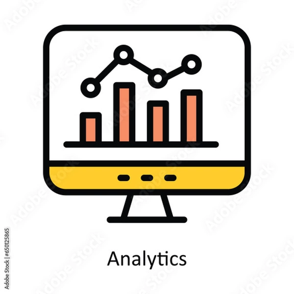 Obraz Analytics vector Fill outline icon illustration. EPS 10 File.
