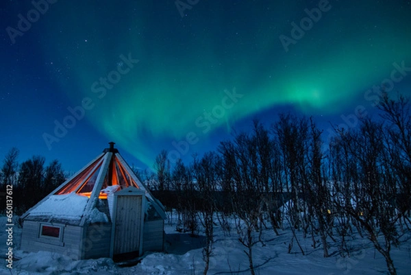 Obraz Aurora over the lavvo
