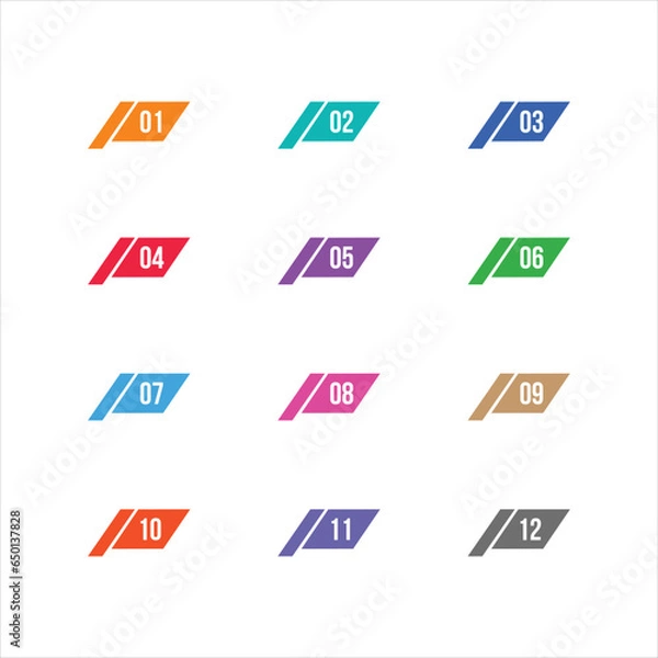 Obraz bullet points number from one to twelve