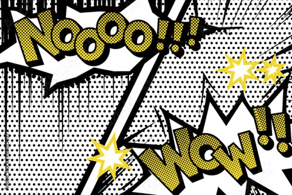 Obraz コミック風の吹き出しがある背景のフレーム