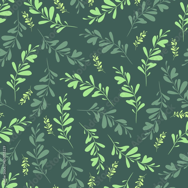 Obraz Botanical seamless background with flower branch. Design for printing on textile, fabric, wallpaper, wrapping paper, greeting cards.